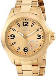 Invicta Women's 17933 Angel Gold-Tone Watch with White Crystal Heart on Dial