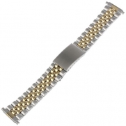 Voguestrap TX121T Allstrap 16-21mm Two-Tone Adjustable-Length 2-Tone Link- Center Clasp Watchband