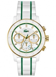 Lacoste Charlotte Chronograph White Dial White Rubber Ladies Watch 2000844