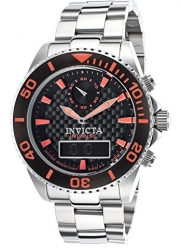 Invicta Men's 13724 Pro Diver Analog-Digital Display Swiss Quartz Silver Watch